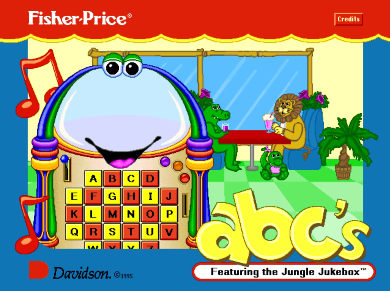 Title screen of Fisher-Price ABC's: Featuring the Jungle Jukebox