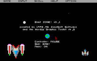Title screen of Blast Zone