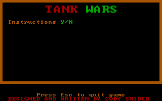 Title screen of Tank Wars (1986)