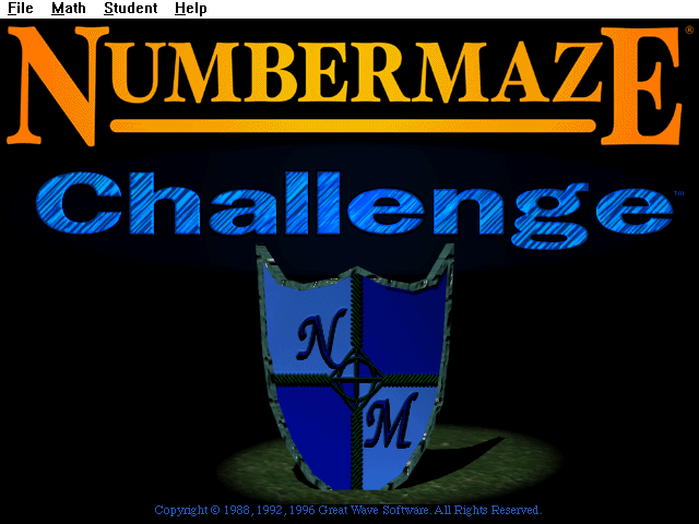 Title screen of NumberMaze Challenge