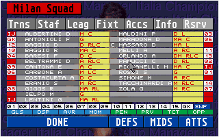 Gameplay of Championship Manager Italia