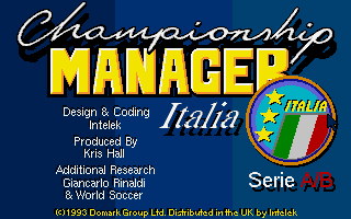 Title screen of Championship Manager Italia