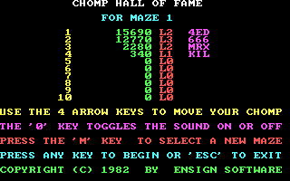Title screen of Chomps
