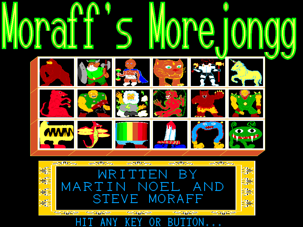 Title screen of Moraff's Morejongg