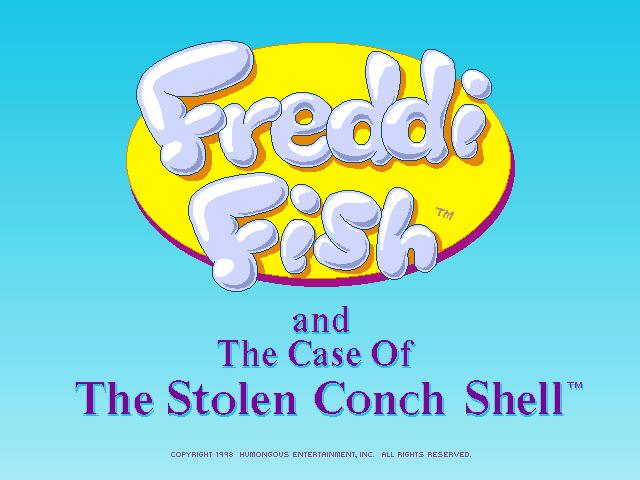Title screen of Freddi Fish 3: The Case of the Stolen Conch Shell