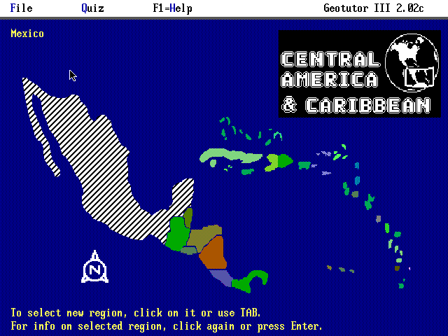 Title screen of GeoTutor 3: Central America