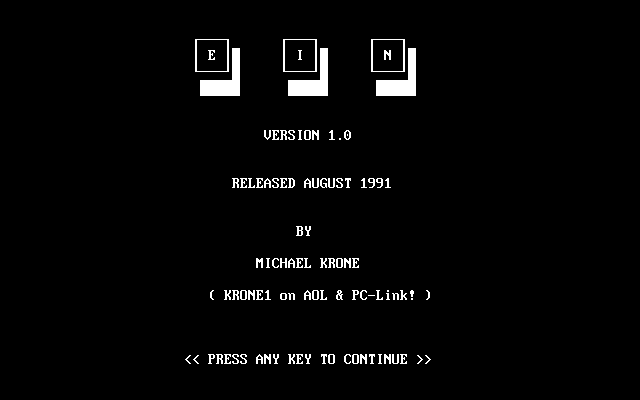 Title screen of Ein