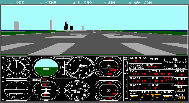 Title screen of Microsoft Flight Simulator (v3.0)