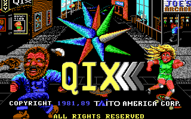 Title screen of QIX
