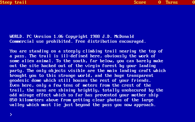 Title screen of World