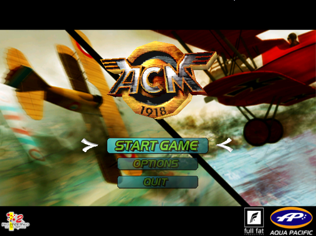 Title screen of ACM 1918: Aerial Combat Manoeuvres
