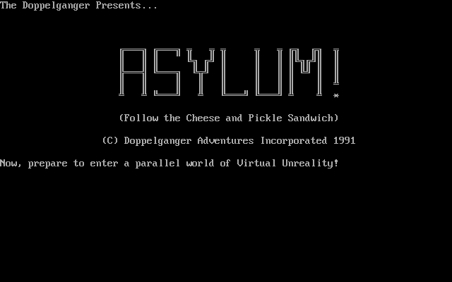 Title screen of Asylum (1991)