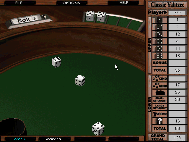 Gameplay of Ultimate Yahtzee