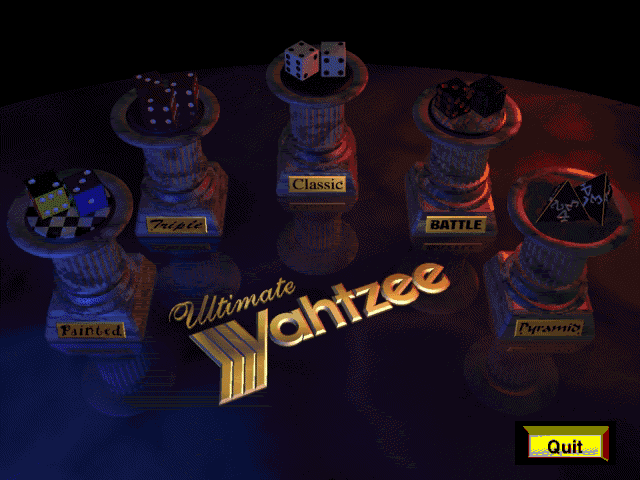 Title screen of Ultimate Yahtzee