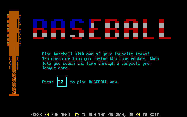 Title screen of Pro-League Baseball