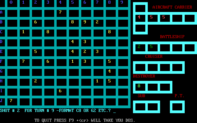 Gameplay of Battleship (1988)