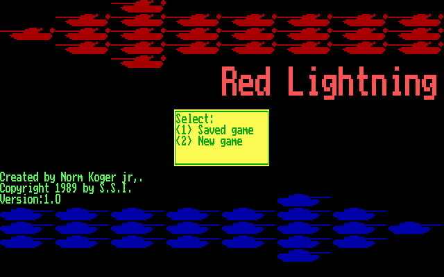 Title screen of Red Lightning