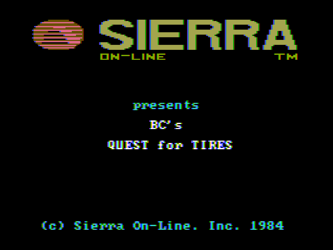 Title screen of BC's Quest for Tires