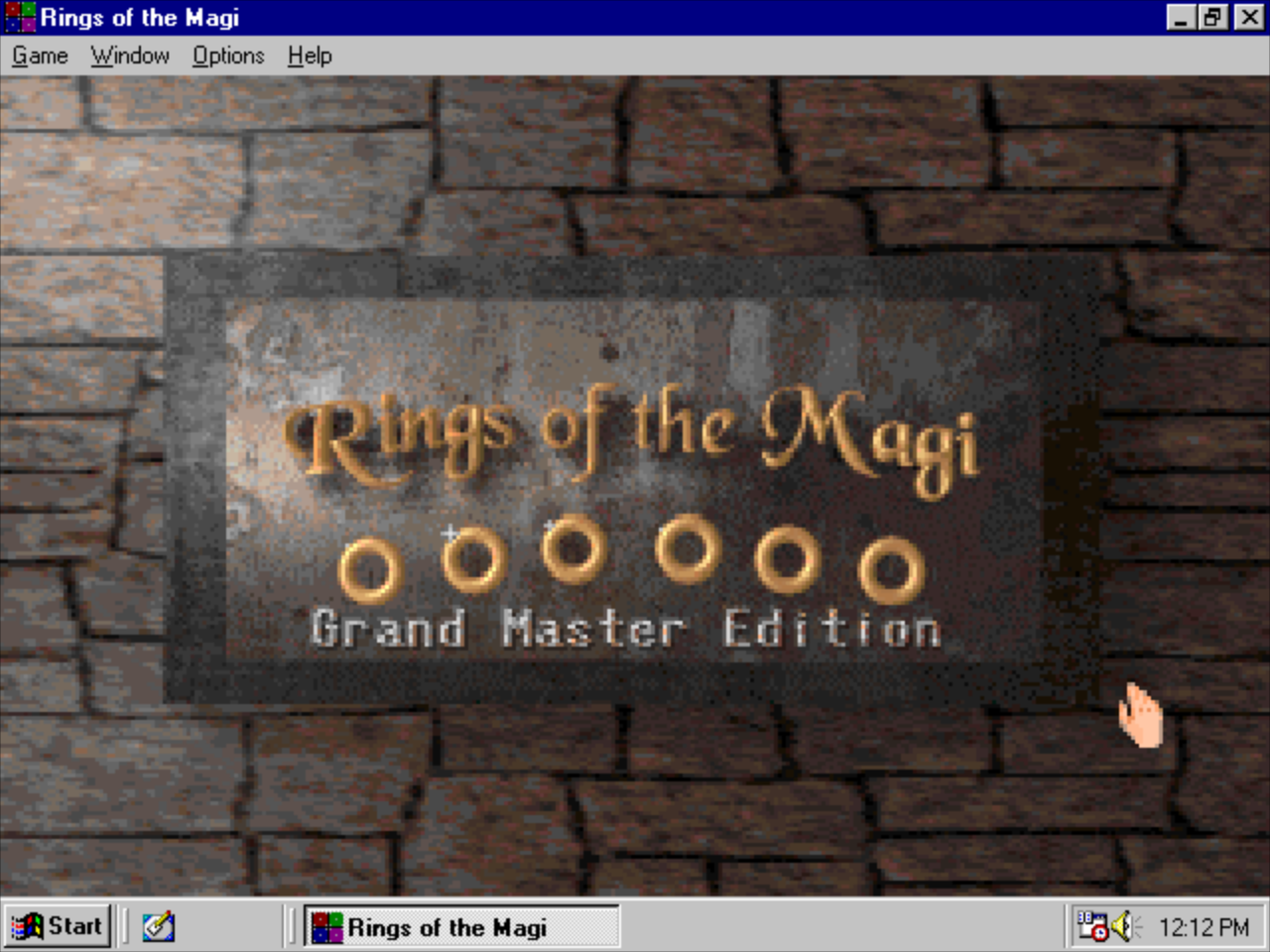 Title screen of Rings of the Magi: Grand Master Edition