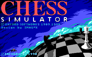 Title screen of Chess Simulator