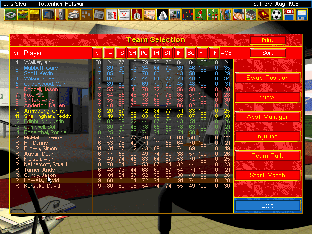 Gameplay of Ultimate Soccer Manager 2