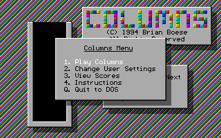 Title screen of Columns (1998)