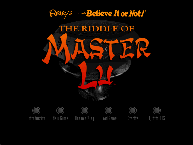 Title screen of Ripley's Believe It or Not!: The Riddle of Master Lu