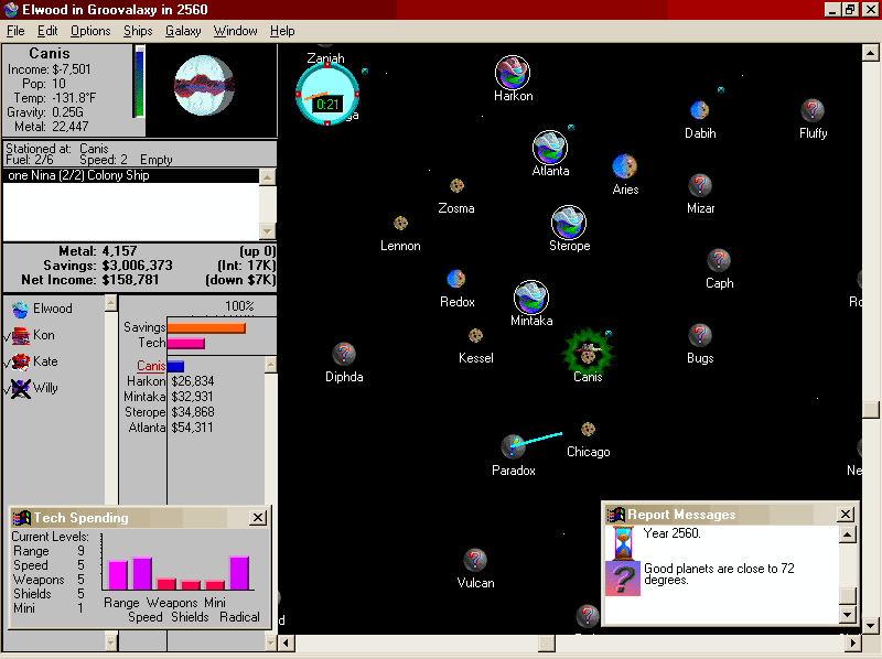 Gameplay of Spaceward Ho! IV