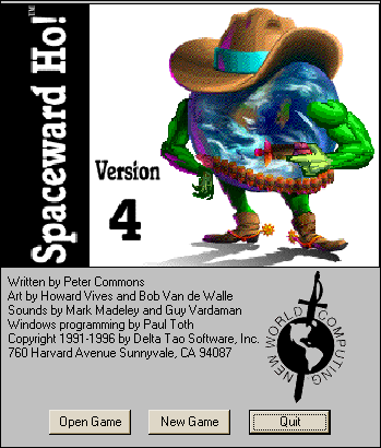 Title screen of Spaceward Ho! IV