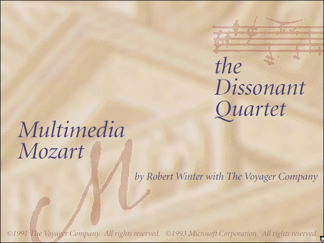 Title screen of Microsoft Multimedia Mozart