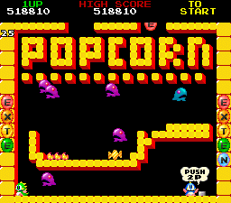 Gameplay of Bubble Bobble also featuring Rainbow Islands