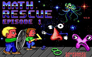 Title screen of Math Rescue