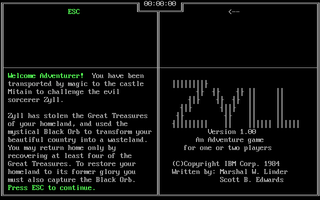 Title screen of Zyll