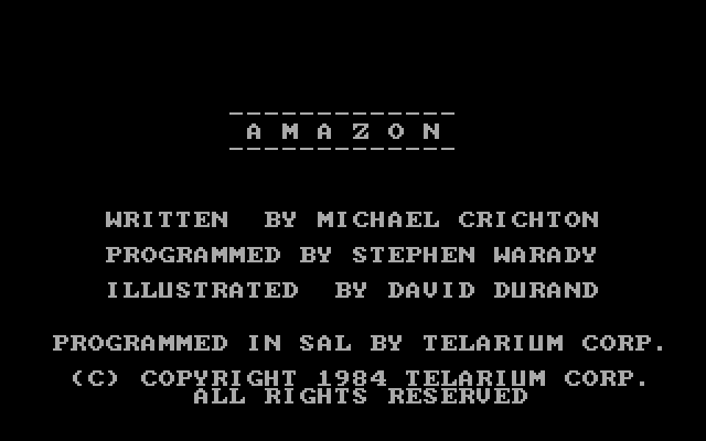 Title screen of Amazon