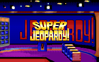 Title screen of Super Jeopardy!
