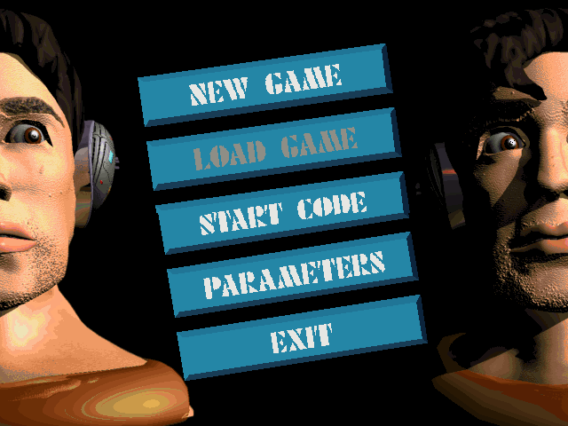 Title screen of Time Commando