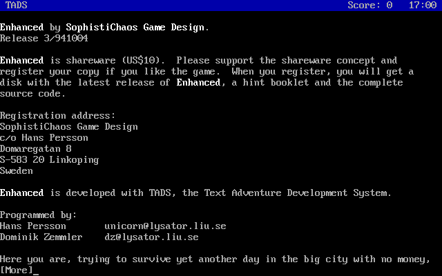 Title screen of Enhanced