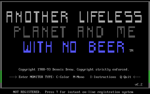 Title screen of Another Lifeless Planet and Me With No Beer