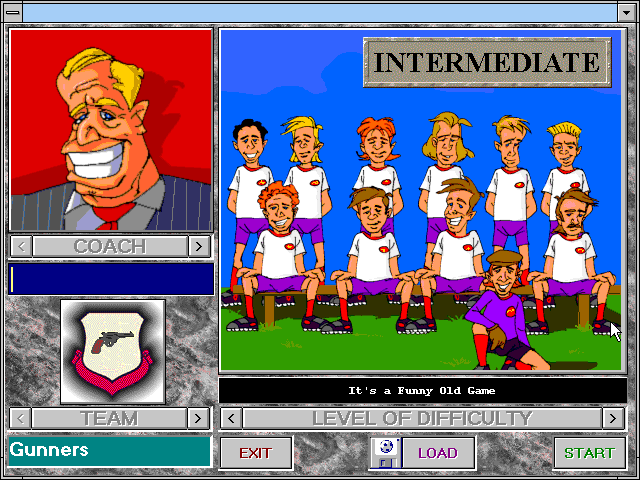 Title screen of It's a Funny Old Game