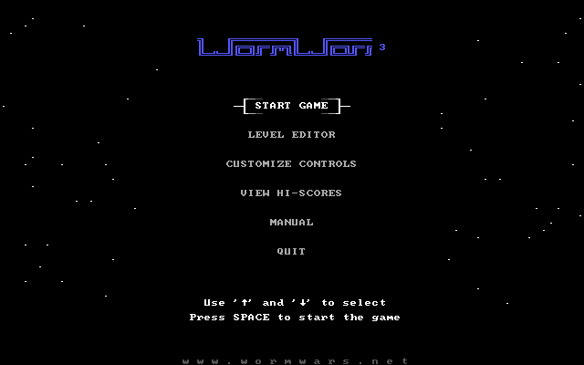 Title screen of WormWars 3