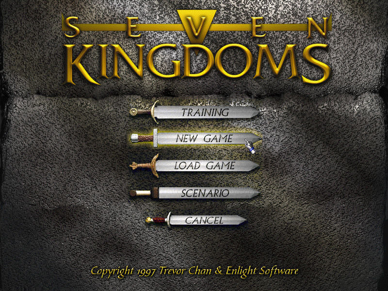 Title screen of Seven Kingdoms