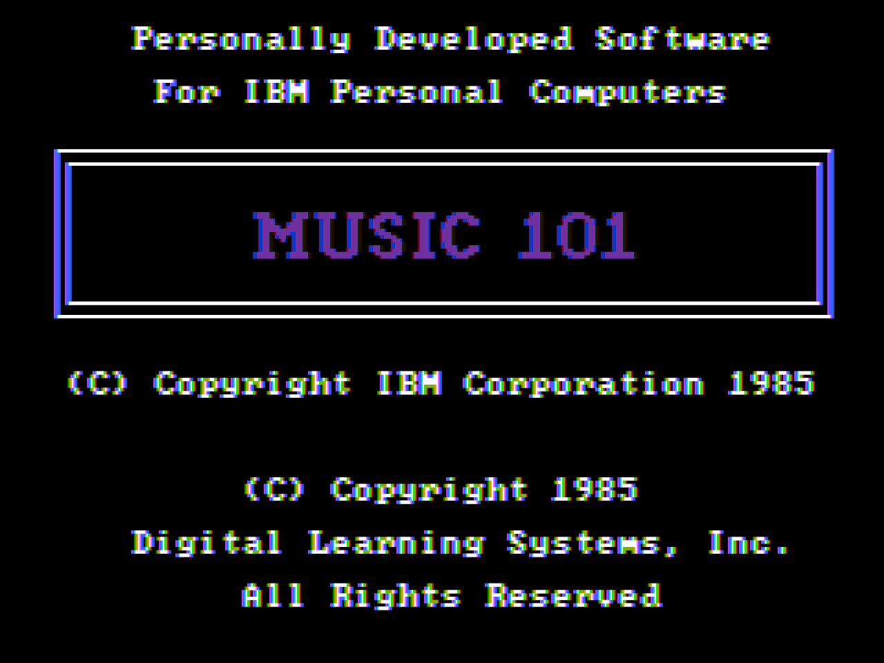 Title screen of Music 101