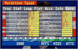 Gameplay of Championship Manager 93/94