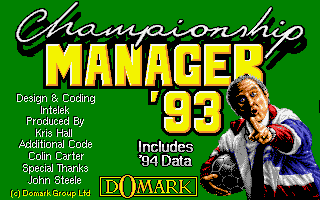 Title screen of Championship Manager 93/94