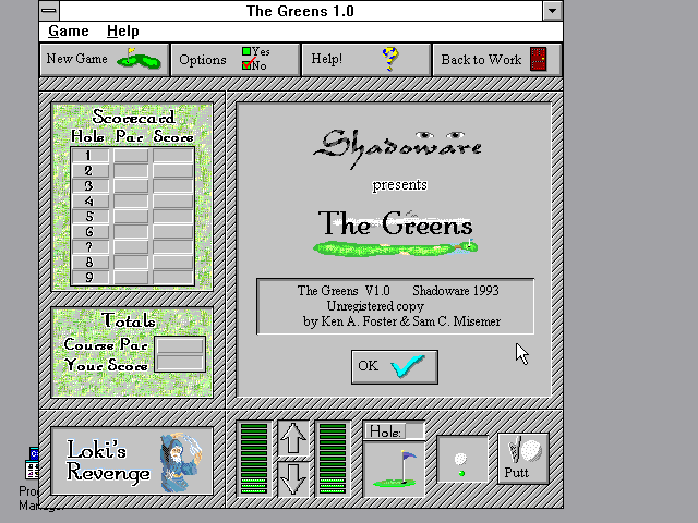 Title screen of The Greens
