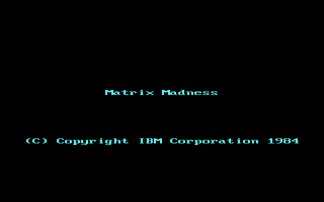 Title screen of Matrix Madness