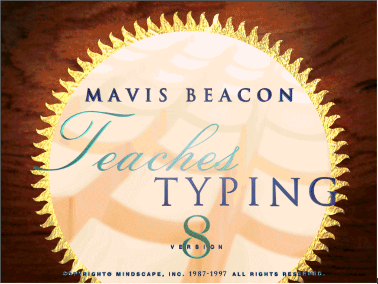 Title screen of Mavis Beacon Teaches Typing: Version 8