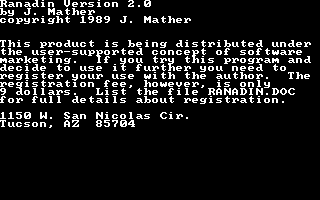 Title screen of Ranadin 2.0