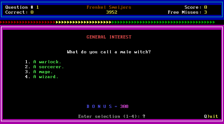 Gameplay of Trivia Whiz