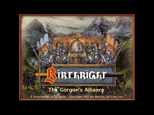 Title screen of Birthright: The Gorgon's Alliance